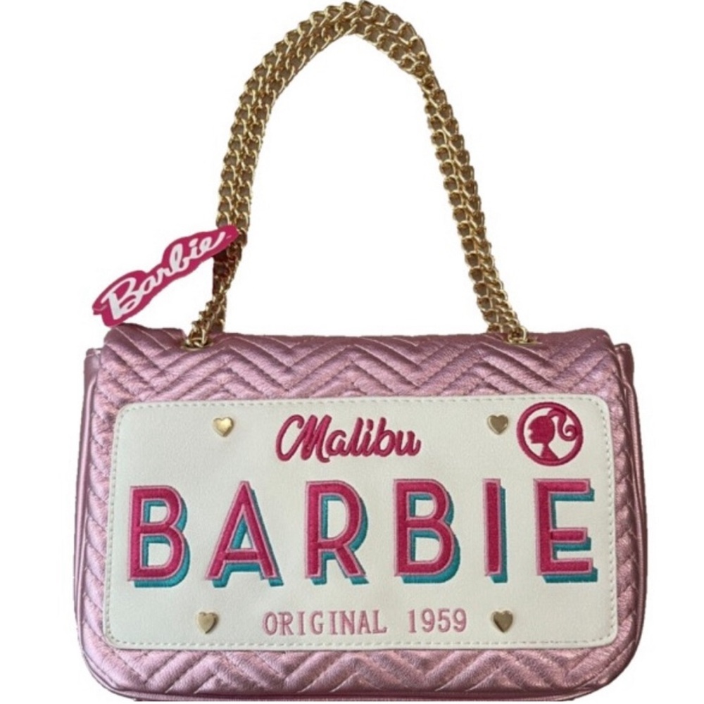 💕 BARBIE x SKINNYDIP Malibu license plate pink shoulder or crossbody bag NEW - Picture 3 of 5